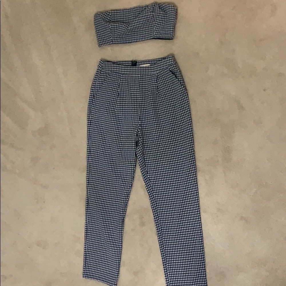 two piece pant and crop top set